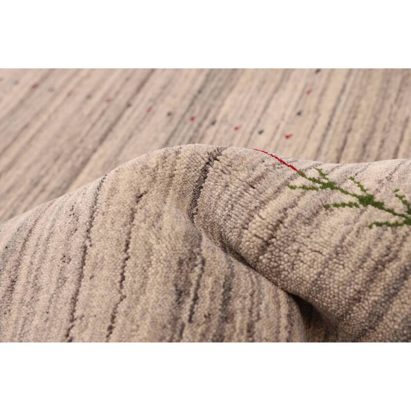 ECARPETGALLERY Hand Loomed Kashkuli Gabbeh Grey Wool Rug - 8'1 x 9'11