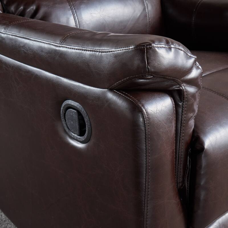 PU Glider Recliner with Swivel,Manual Reclining Chair