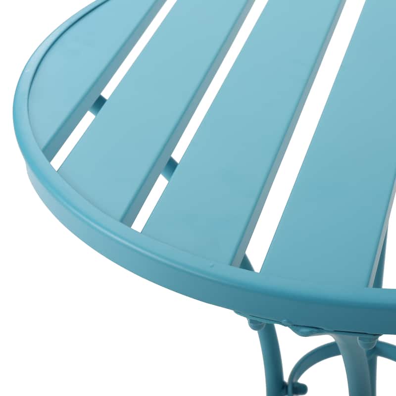 Roomfitters 3-Piece Metal Bistro Set, Outdoor Patio Table and Chairs for Garden, Balcony or Deck