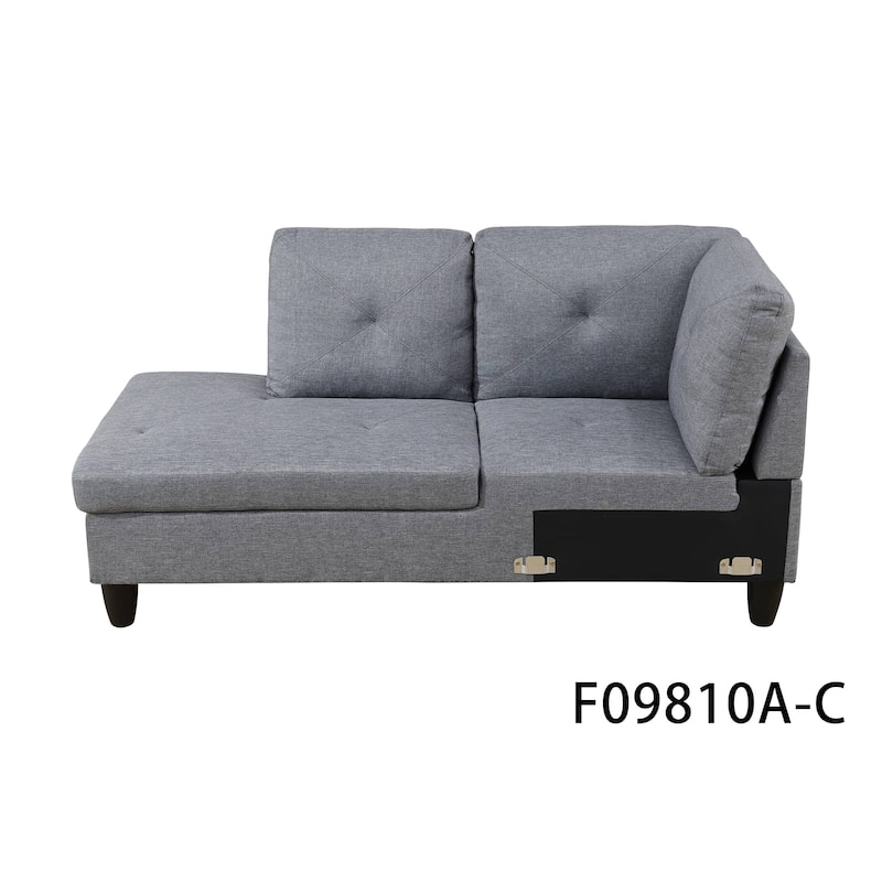 66.5" Grey Linen 3-Piece Living Room Sofa Set