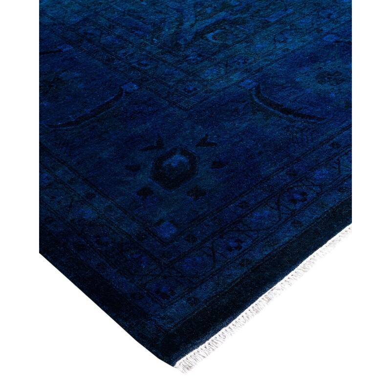 Fine Vibrance One-of-a-Kind Hand-Knotted Area Rug - Blue, 9' 1" x 12' 2" - 9' 1" x 12' 2"