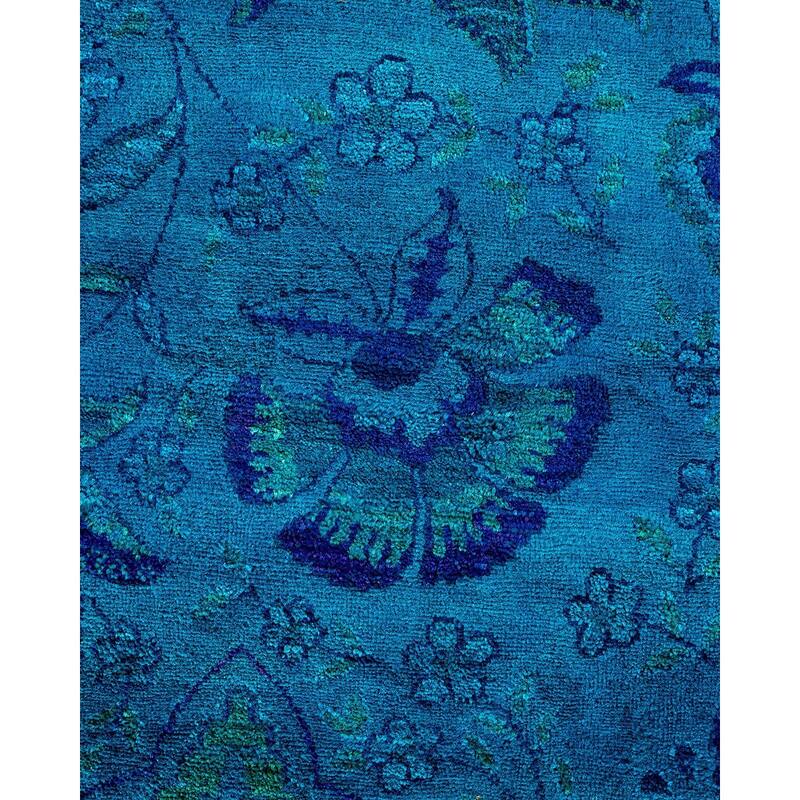Vibrance, One-of-a-Kind Hand-Knotted Area Rug - Blue, 6' 0" x 9' 3" - 6' 0" x 9' 3"