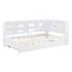 preview thumbnail 5 of 7, Wooden Twin Size DayBed with Trundle and USB Charging Ports, White