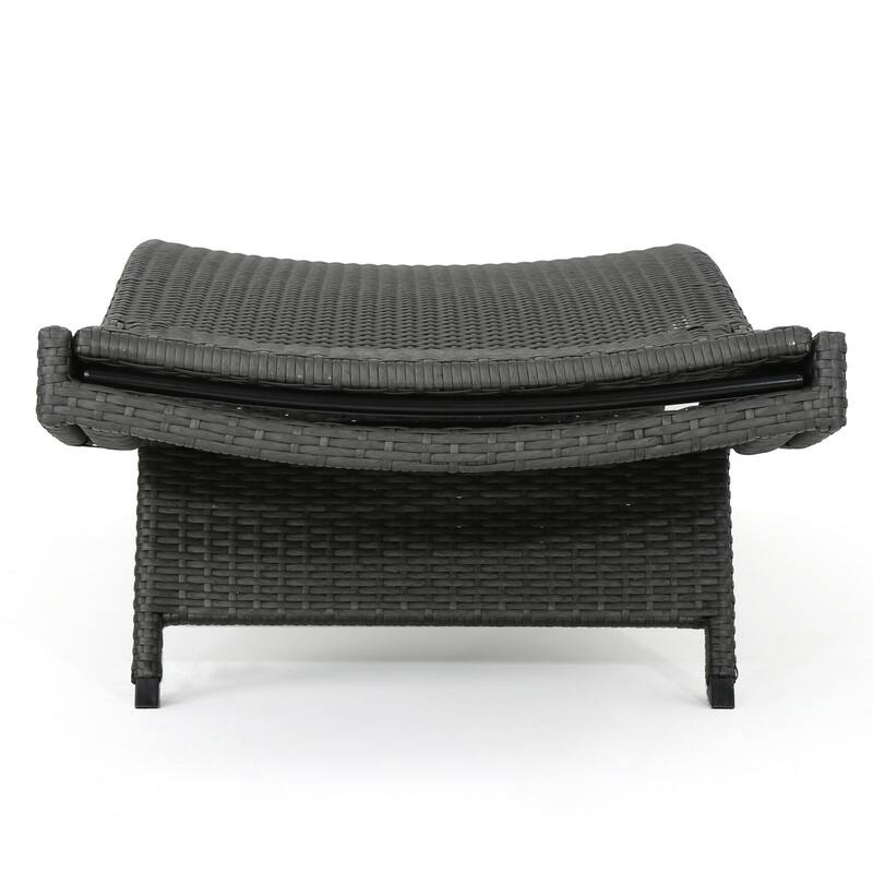 Salem Outdoor Wicker Lounge with Water Resistant Cushion (Set of 2) by Christopher Knight Home