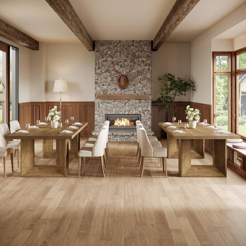 63'' Kitchen Dining Table for 6 People, Strong Geometric Legs