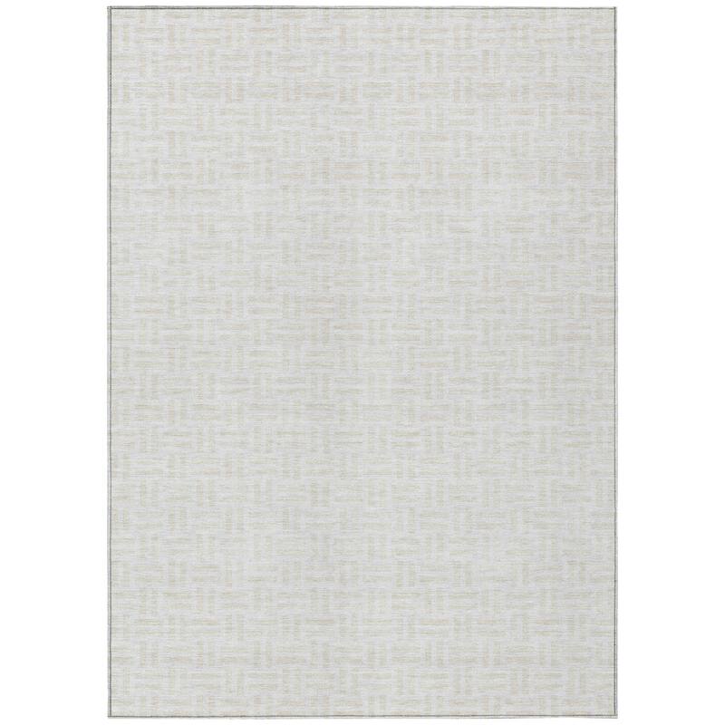Machine Washable Indoor/ Outdoor Chantille Contempory Crosshatch Rug