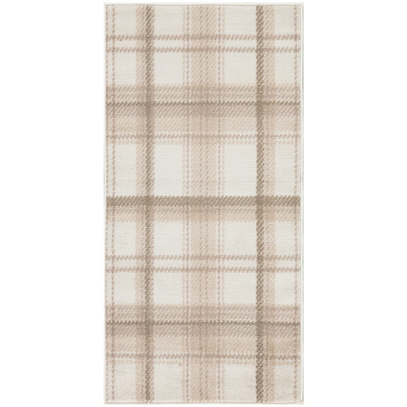 Nourison Grafix Plaid Farmhouse Area Rug - 3' x 5' - Ivory/Beige
