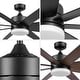 preview thumbnail 9 of 15, 62" Honeywell Kildee Outdoor Ceiling Fan with Color Changing Light, Remote Control - 62 Inches