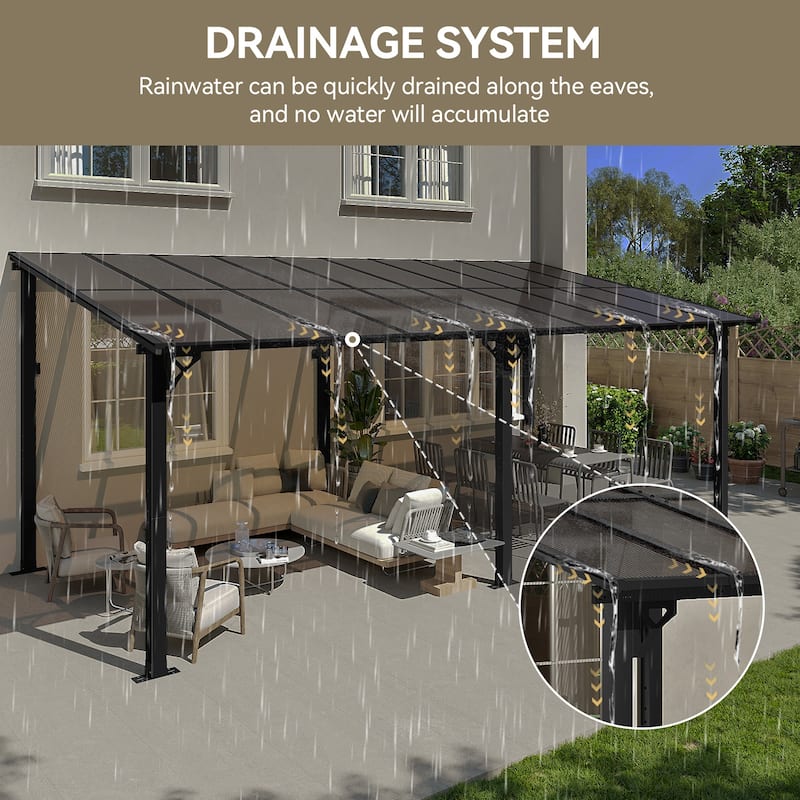 Gazebo for Patio, Gazebo Pergola with Sloped Roof
