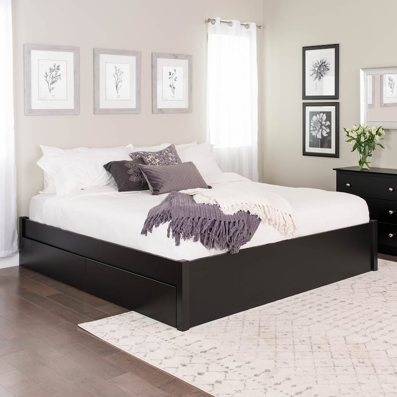 Prepac King 4-post Platform Bed with Optional Drawers