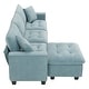 preview thumbnail 52 of 55, Roomfitters 100 x 59" Modern Convertible L-Shaped Sectional Sofa with Free Pillows, 4-Seat Suede Velvet Sleeper Sofa
