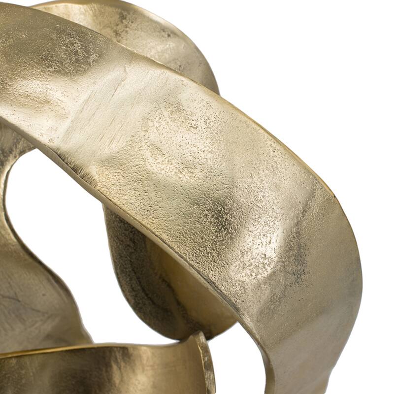 Abstract Sculpture with Pedestal Base - 28.25" - Gold