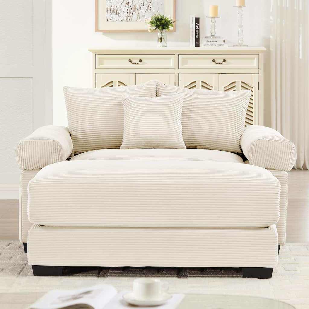 54.3" Oversized Cloud Modular Sectional Couch with Footrest