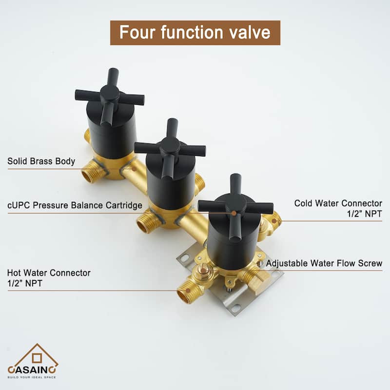 8-In Ceiling Mounted Shower System with Sliding Bar and 4 Body Sprays