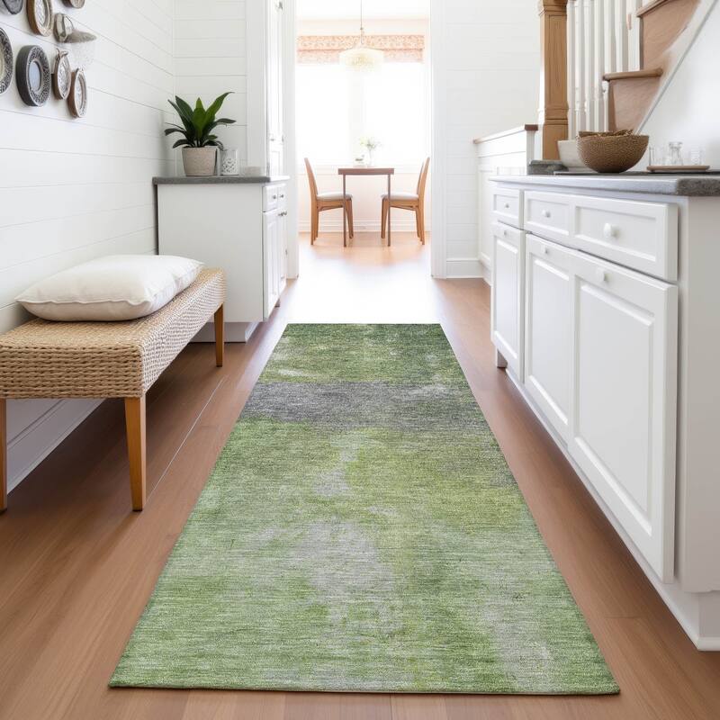 Premium Washable Super Soft Chic Ombre Mayfield Rug - Green - 2'3" x 7'6"