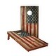 preview thumbnail 1 of 3, Rustic American Flag All-Weather Cornhole Boards NO Bags - Add Board Lights