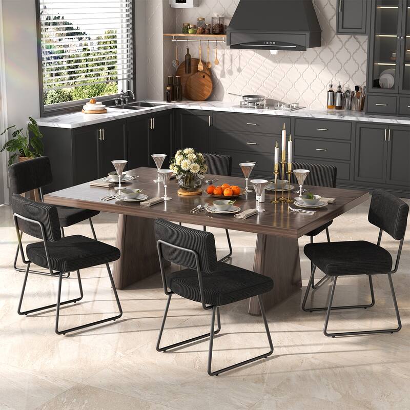 Modern Set of 2/4/6/8 Dining Chairs Upholstered Chairs with Open Back for Dining Room and Kitchen
