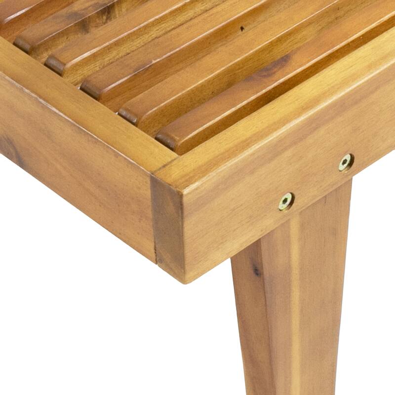 Nadine Outdoor Acacia Wood Chaise Lounge and Cushion Set by Christopher Knight Home