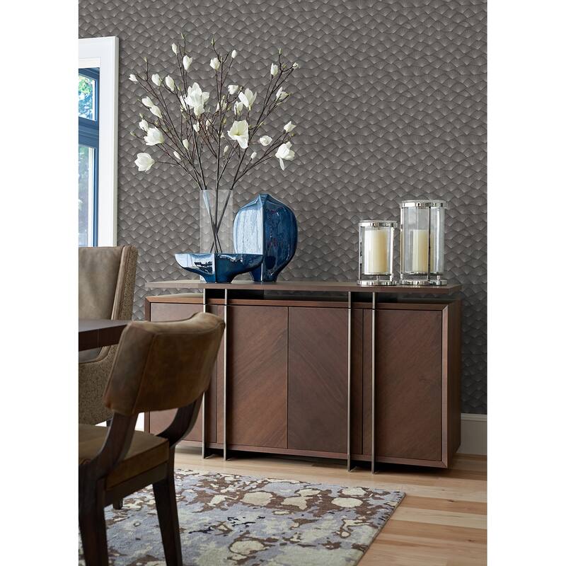 A-Street Prints Asteria Charcoal Fan Wallpaper