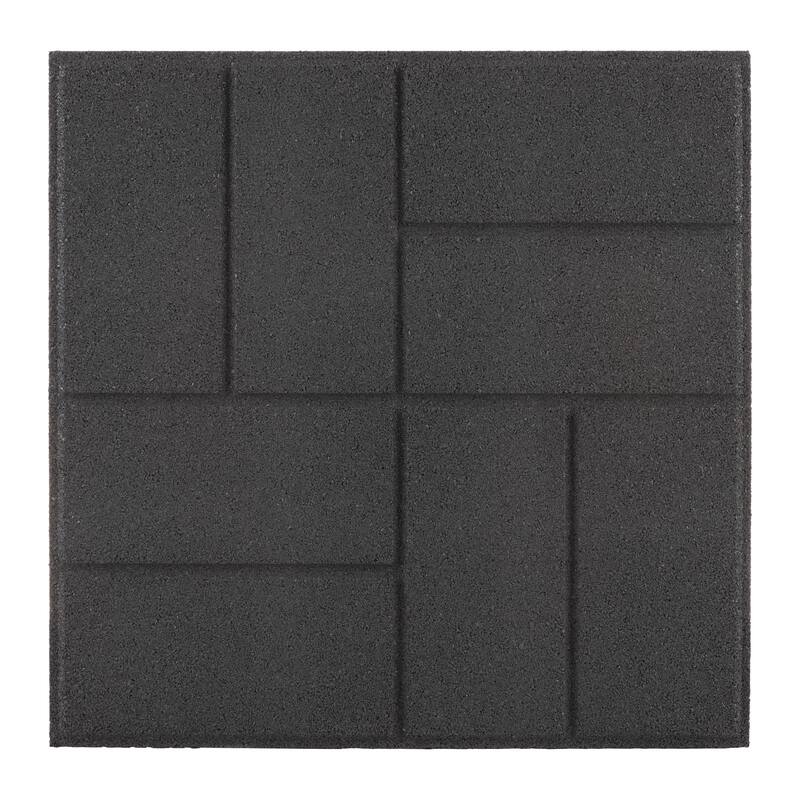 Pure Garden Rubber Deck Tiles 8-Pack - 28SQFT Outdoor Flooring Pavers