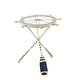 preview thumbnail 15 of 18, White Metal Ship Wheel Top Accent Table with Oar Shaped Legs