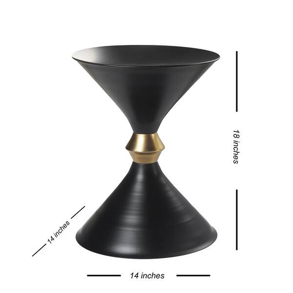 Shop Modern Black And Gold Drum Side Table 14 X 18 On Sale Overstock 31103885
