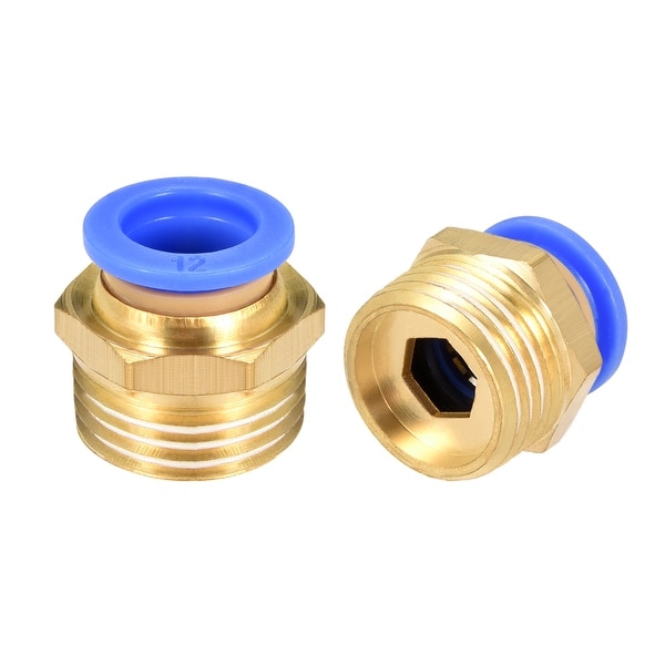5 Pcs 1/2" G Male Straight Thread 12mm Push In Joint Pneumatic Quick Fittings
