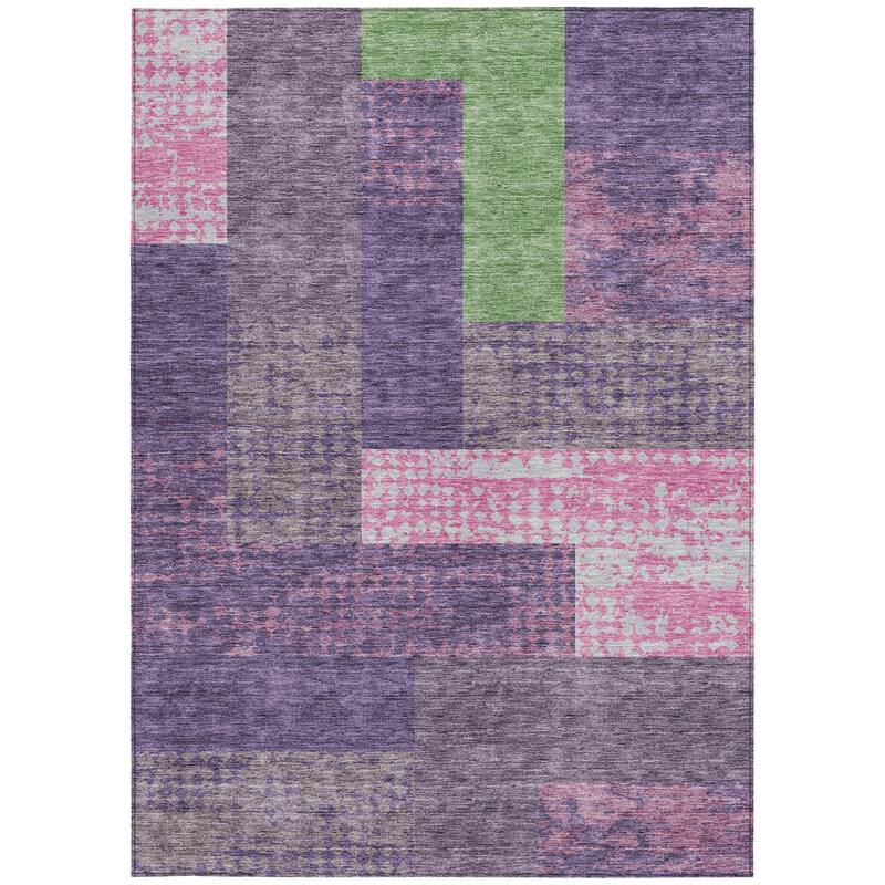 HomeRoots Geometric Transitional Rectangle Outdoor Rug