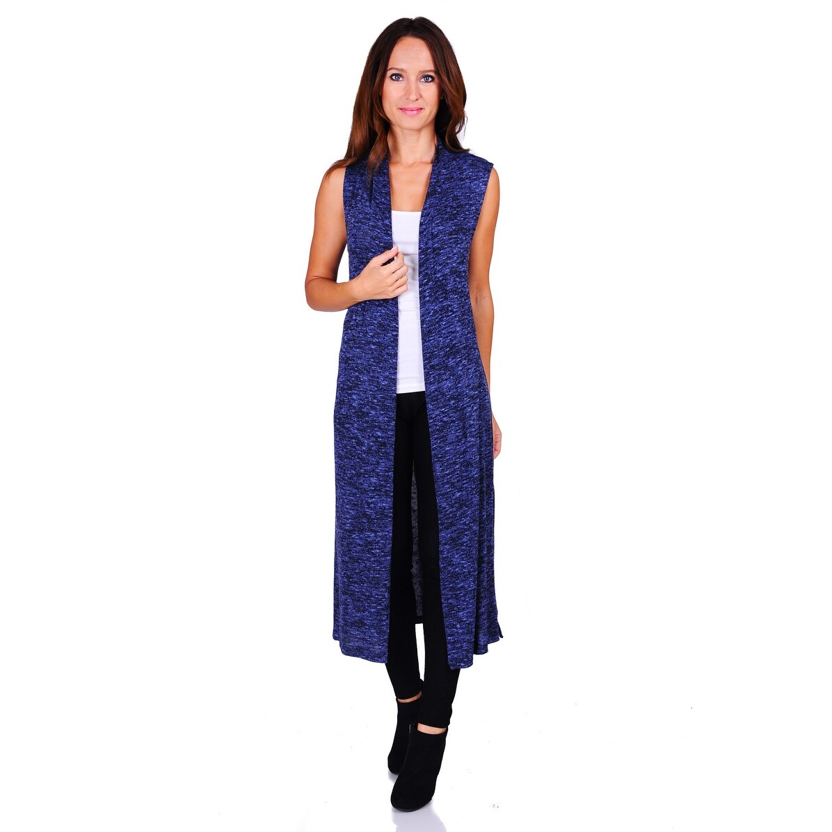 how to wear long sleeveless cardigan