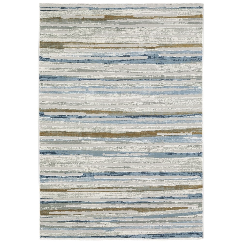 Style Haven Emery Contemporary Abstract Grey/ Blue Indoor Area Rug