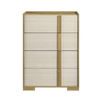Wooden Chest with 4 Drawers in Natural Finish