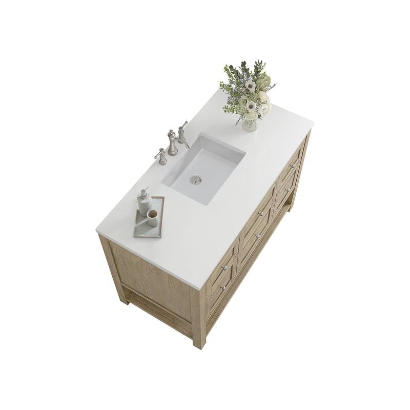 James Martin Vanities Breckenridge 48" Single Vanity, Whitewashed Oak