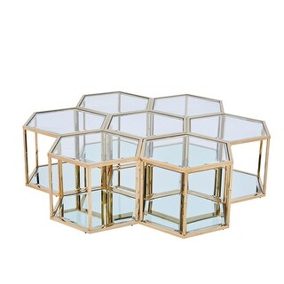 Best Master Furniture Modular Geometry Glass Coffee Table 2 Colors Gold 7 Pcs Coffee Table From Best Master Furniture Accuweather Shop