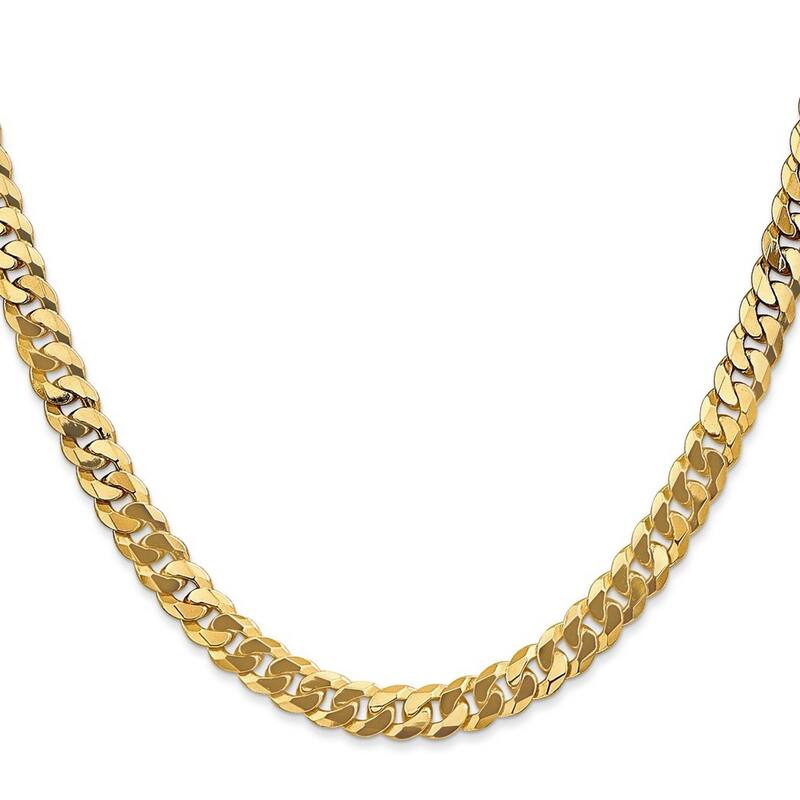 Curata 10k 6.1mm Flat Beveled Curb Chain Bracelet