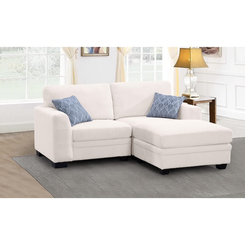 3 PCS Corduroy Flexible Combination Sectional Sofa - Cream