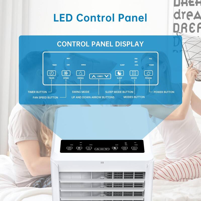 8000 BTU Portable AC Air Conditioner Unit, Air Conditioner with Remote Control