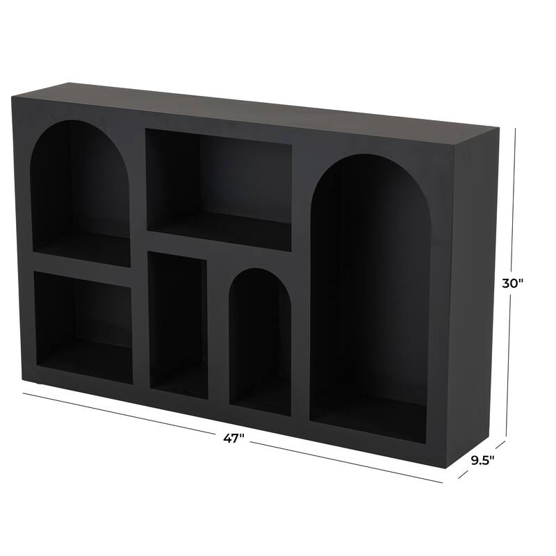 Black or Cream Metal 5 Shelf Geometric Storage Shelving Unit