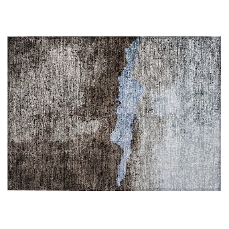 Machine Washable Indoor/ Outdoor Modern Contemporary Chantille Rug