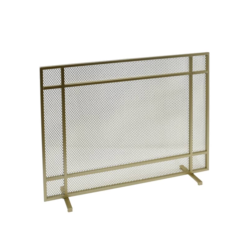 Roomfitters Minimalist Fireplace Screen, Single-Panel Design with Sleek Frame and Durable Mesh for Stylish, Functional Fireplace