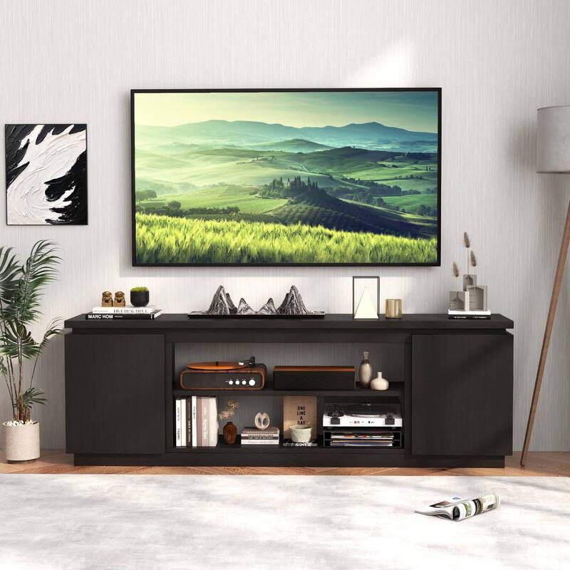 Costway Fireplace TV Stand for TVs up to 80" with Electric Fireplace 3 - See Details