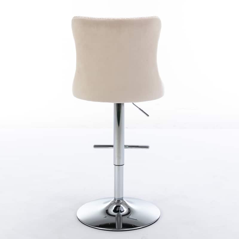 Modern Upholstered Chrome base Bar Stools with Backs