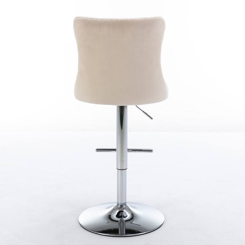 Modern Upholstered Swivel Barstools with Adjusatble Seat Height,Set of 2