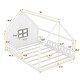 preview thumbnail 15 of 21, Full Size Wood House Bed with Window and Fence,