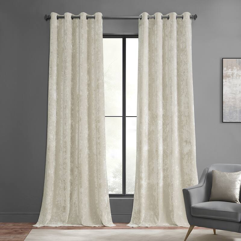 Exclusive Fabrics Lush Crush Velvet Curtains - Grommet Room Darkening Curtain for Bedroom & Living Room (1 Panel)