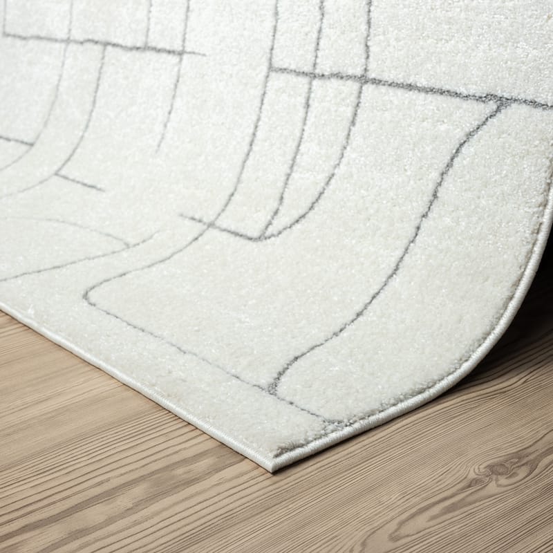 Abani Cozy COZ120A Modern Cream Grey Lines Area Rug