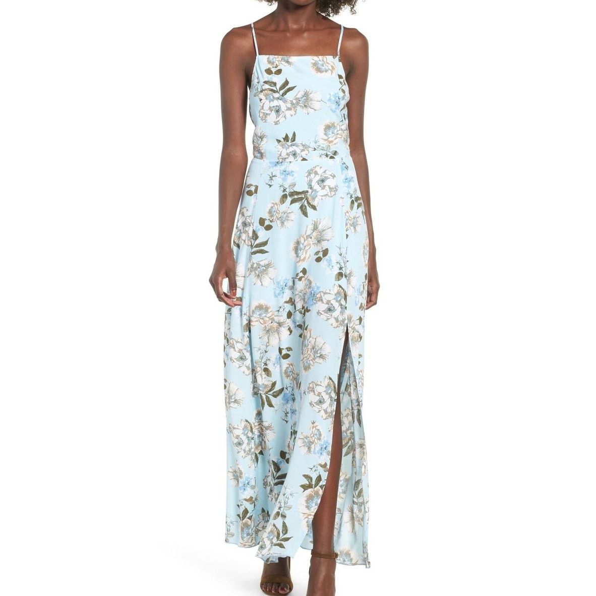 leach botanical print maxi dress