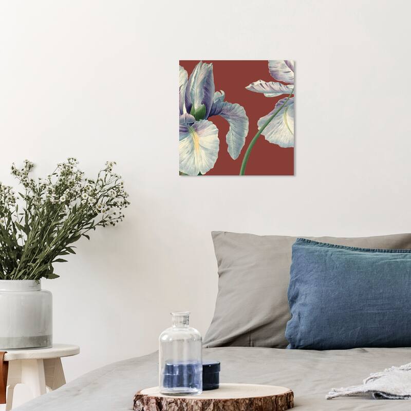 Wynwood Studio Canvas Floral and Botanical Flower IV Red and Traditional Wall Art Canvas Print - 12 x 12
