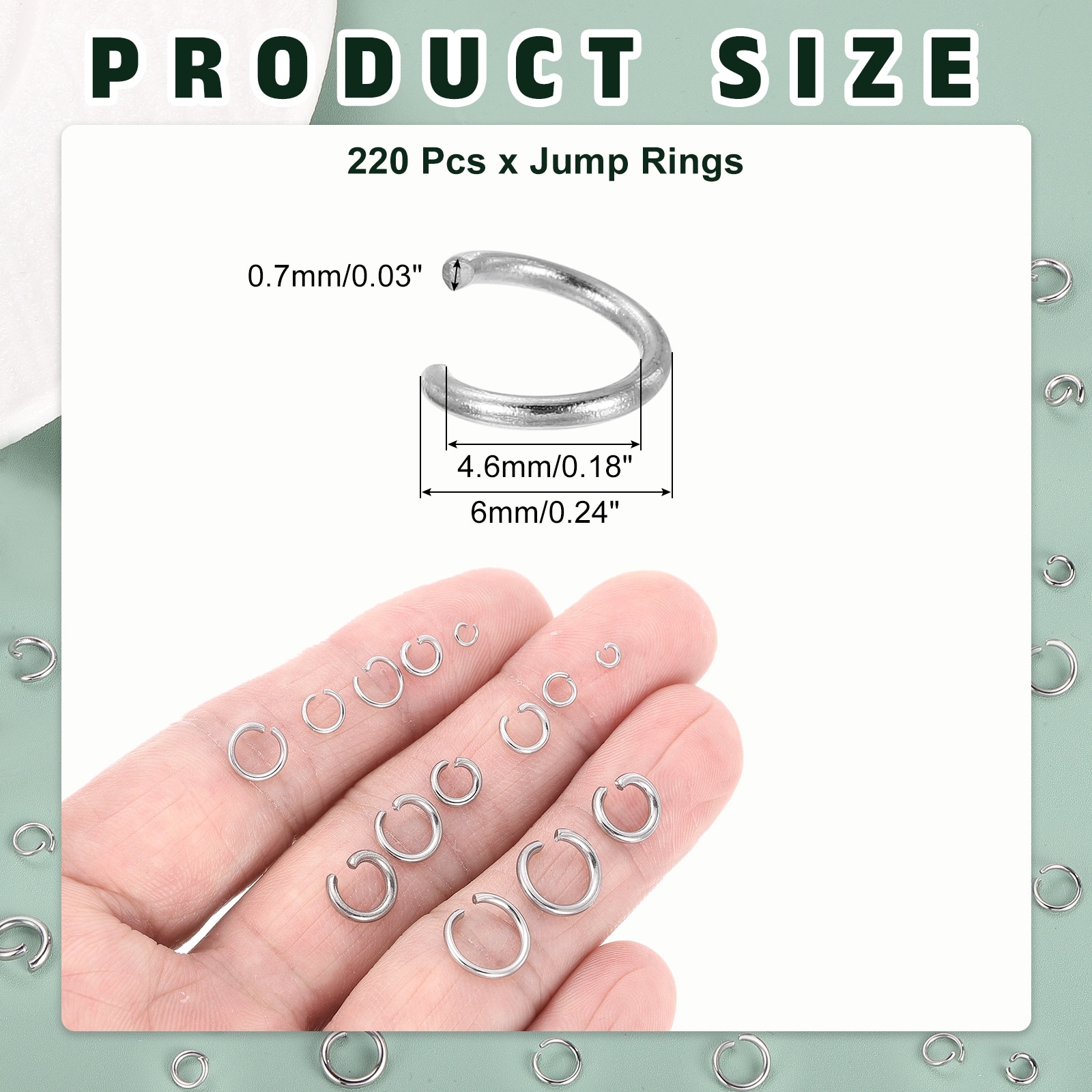 120pcs Silver Open Jump Rings, 2mmx3mm 316 Stainless Steel Split O Rings