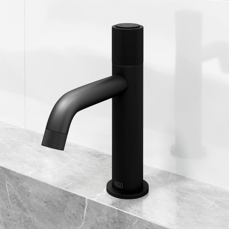 VIGO Apollo 8" H Button Operated Single Hole Bathroom Faucet