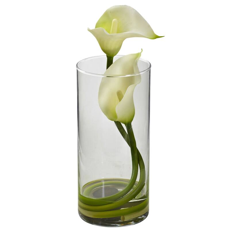 Farmhouse Lily Flower Vase Set - Decorative Cylinder Vases for Home Decor - 10.5